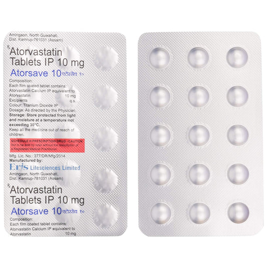 Atorsave 10 - Strip of 15 Tablets