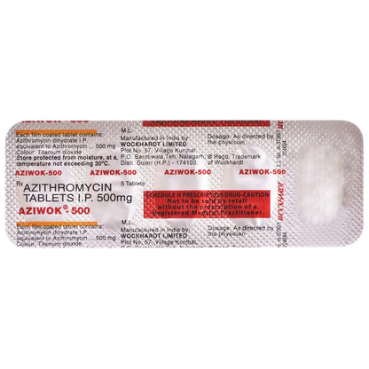 Aziwok - 500 - Strip of 5 Tablets