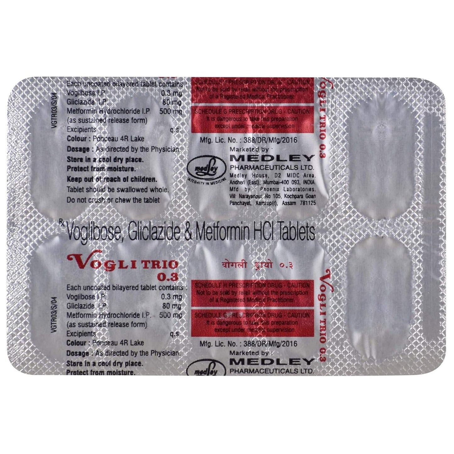 Vogli Trio 0.3 - Strip of 10 Tablets