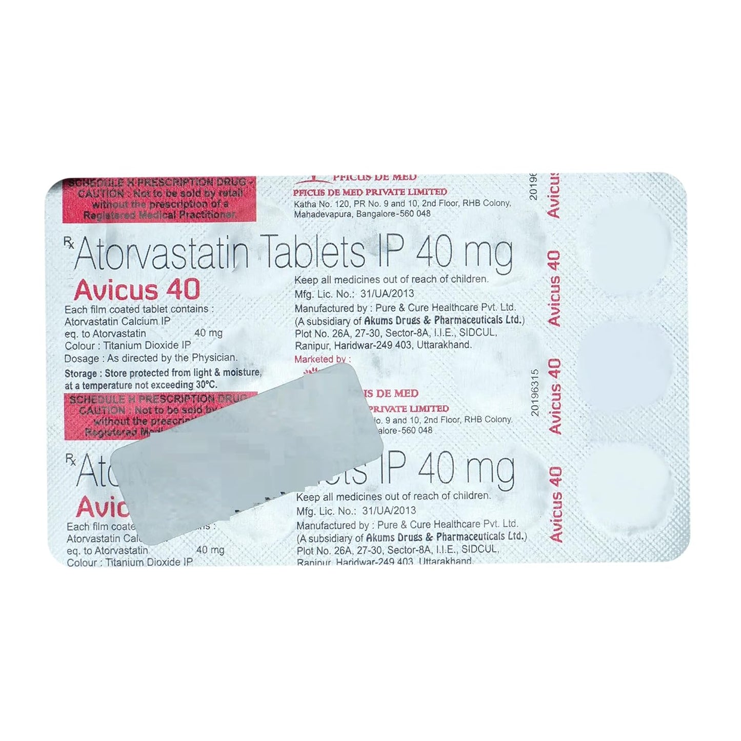 Avicus 40 - Strip of 15 Tablets