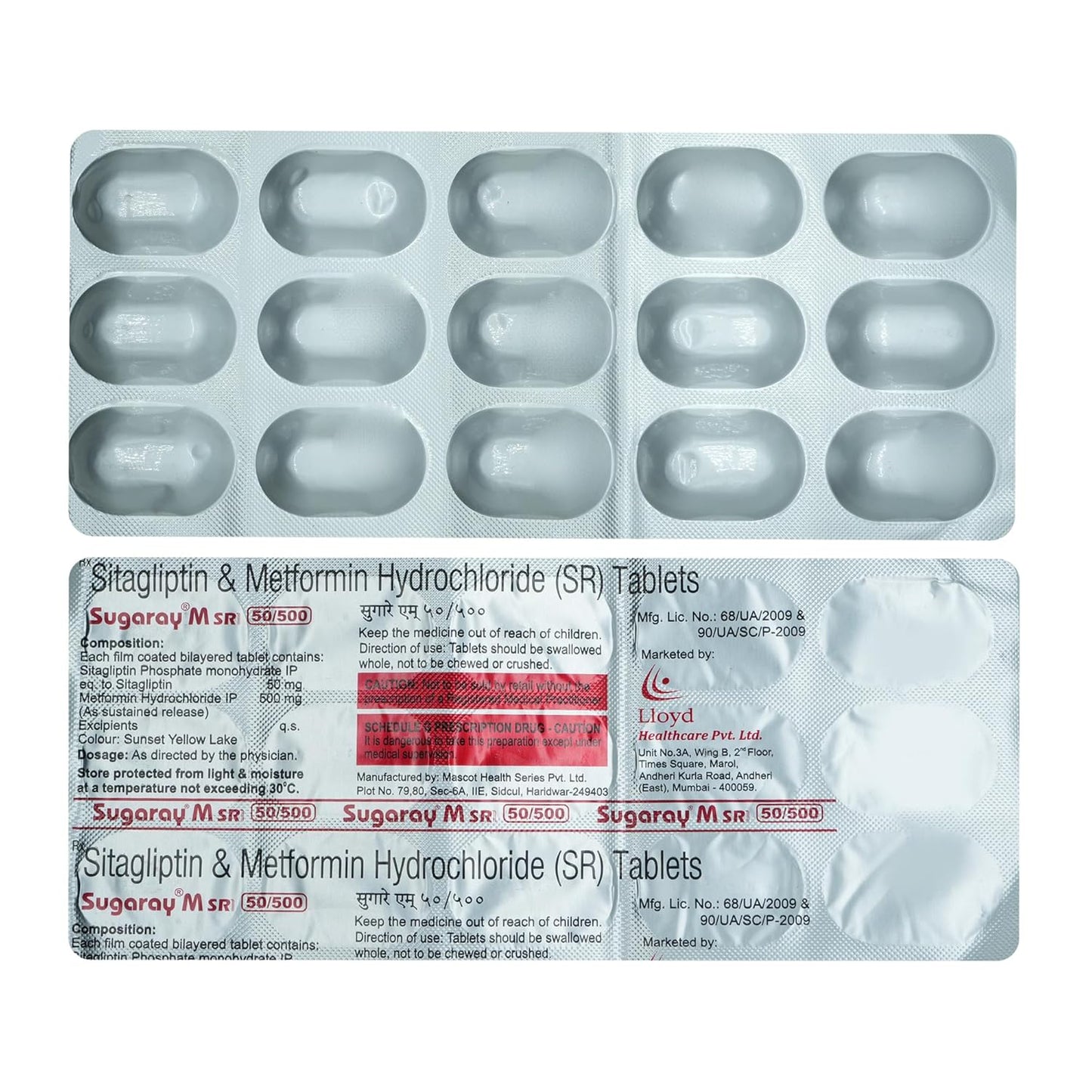 Sugaray M SR 50/500 -Strip of 15 Tablets