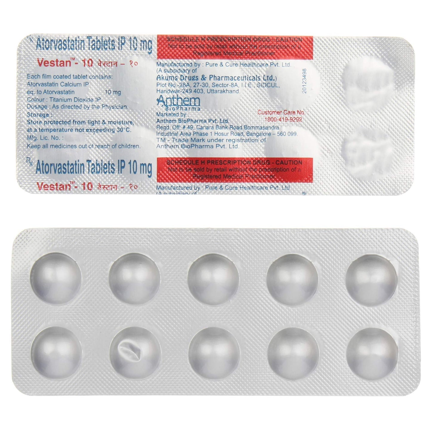 Vestan -10 - Strip of 10 Tablets