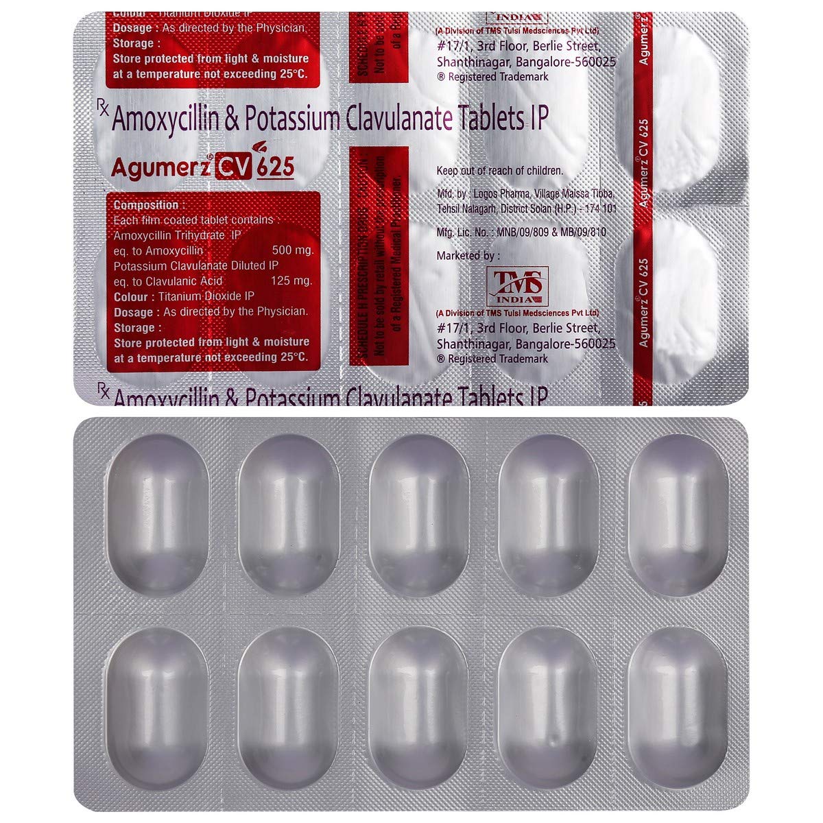 Agumerz CV 625 - Strip of 10 Tablets