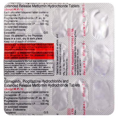 Zoryl MP 1 - Strip of 15 Tablets