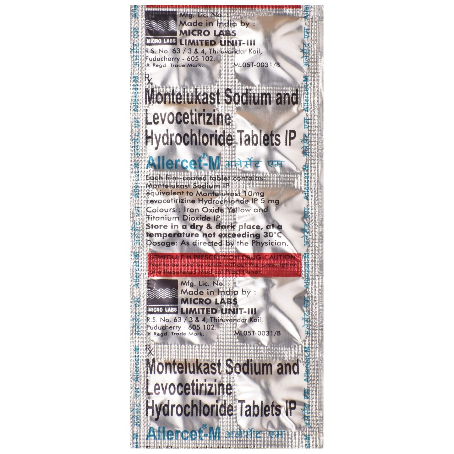 Allercet M - Strip of 10 Tablets