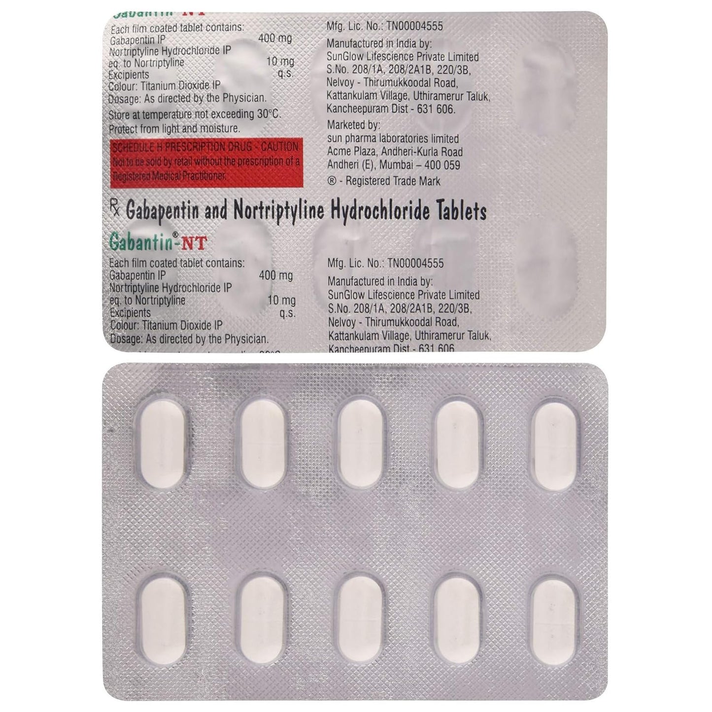 Gabantin NT - Strip of 10 Tablets