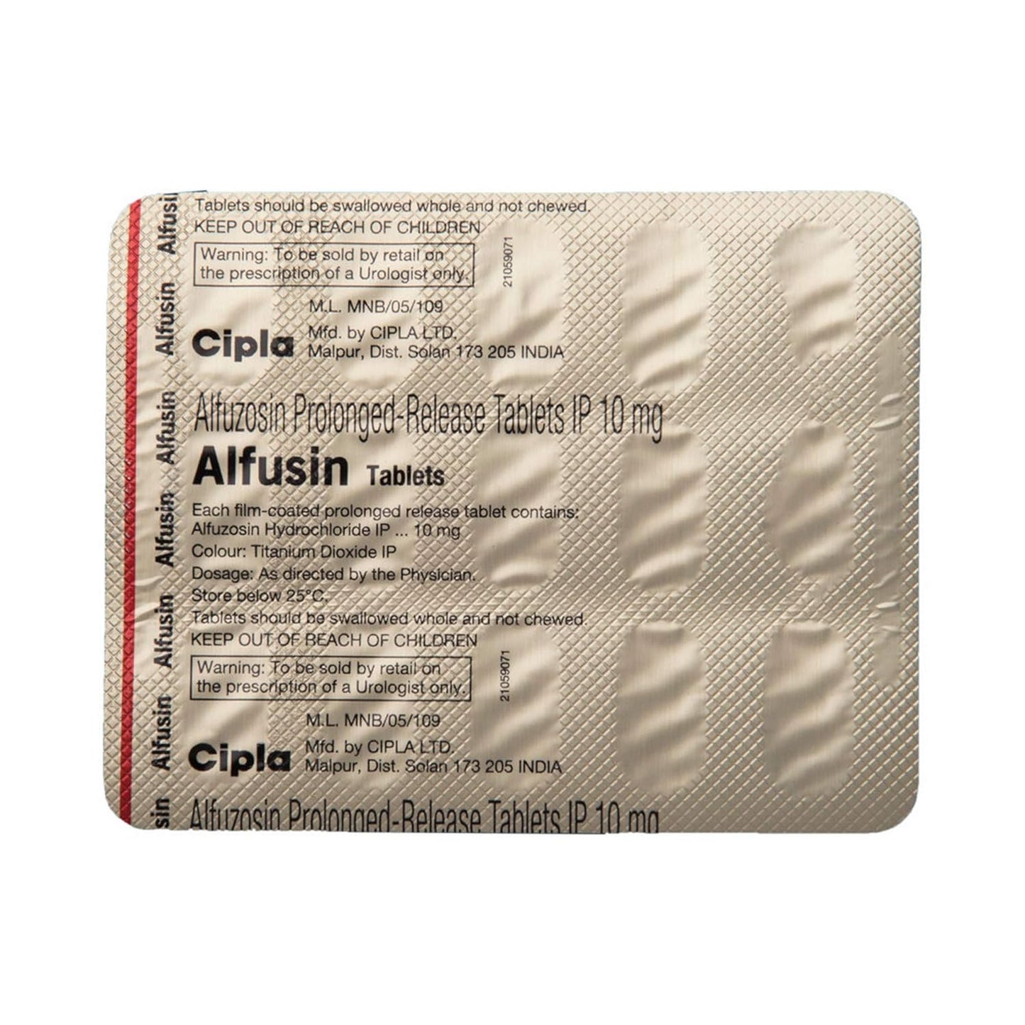 Alfusin 10mg - Strip of 15 Tablets