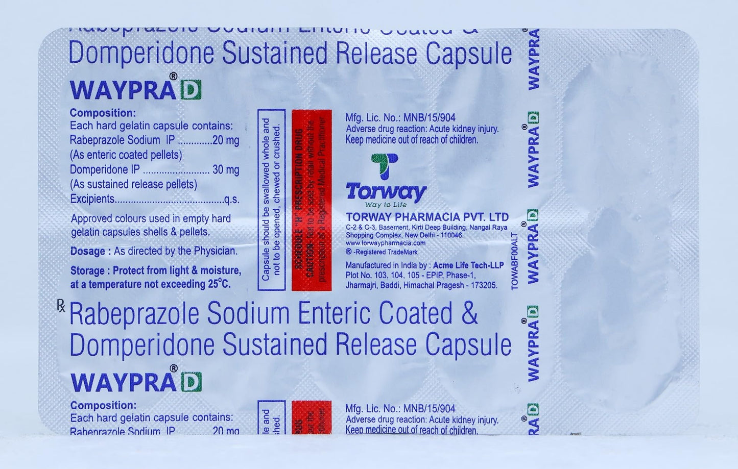 Waypra D - Strip of 10 Capsules