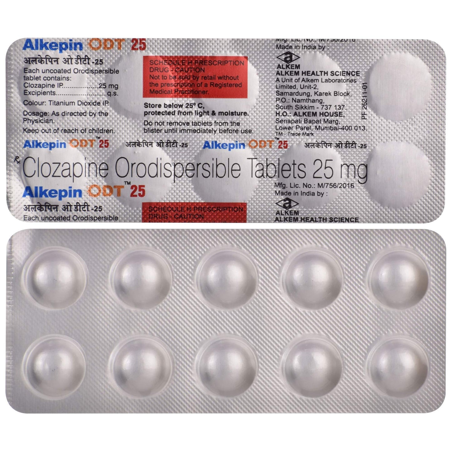 Alkepin ODT 25 - Strip of 10 Tablets