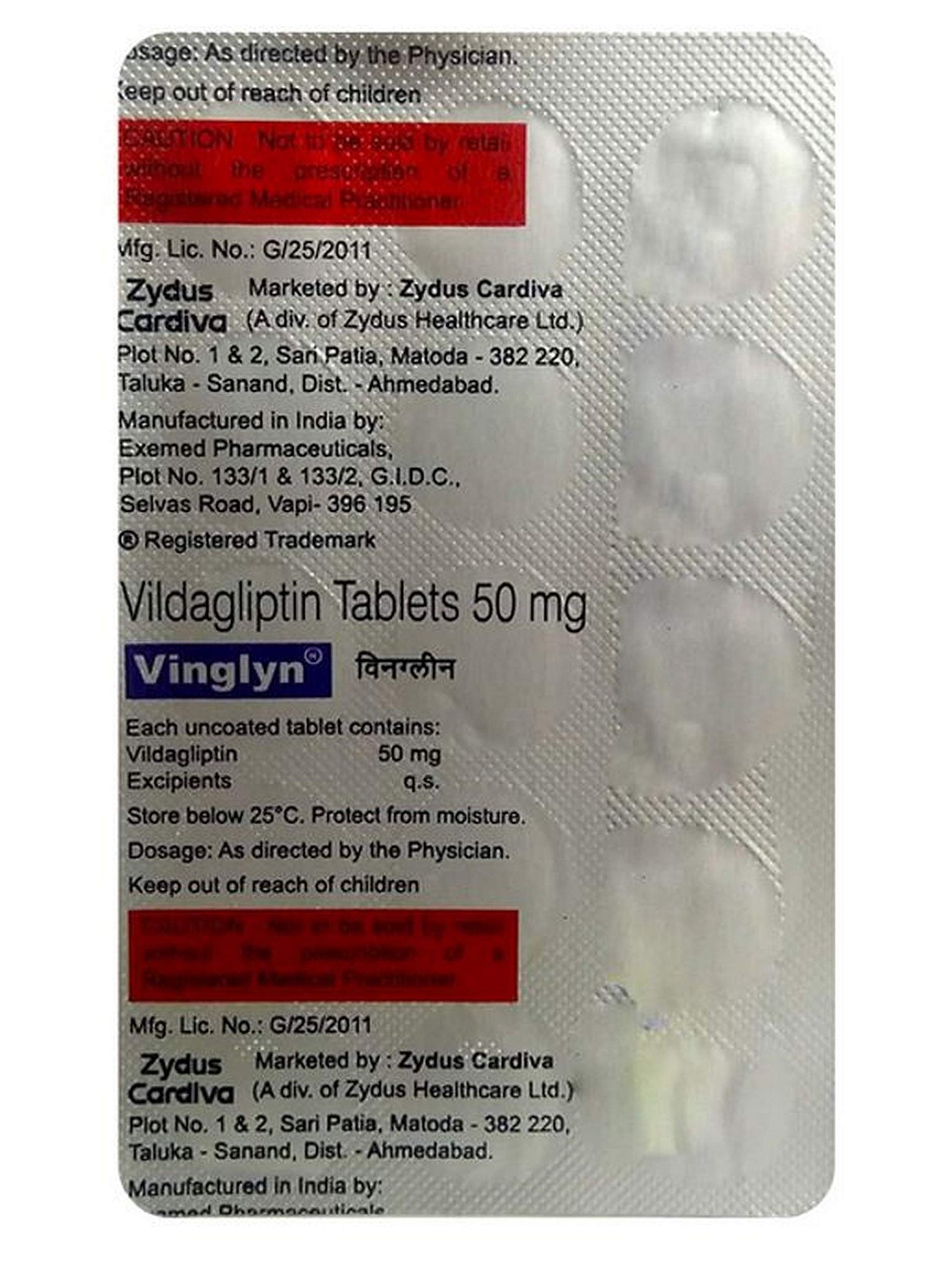 Vinglyn 50 Mg - Strip of 15 Tablets