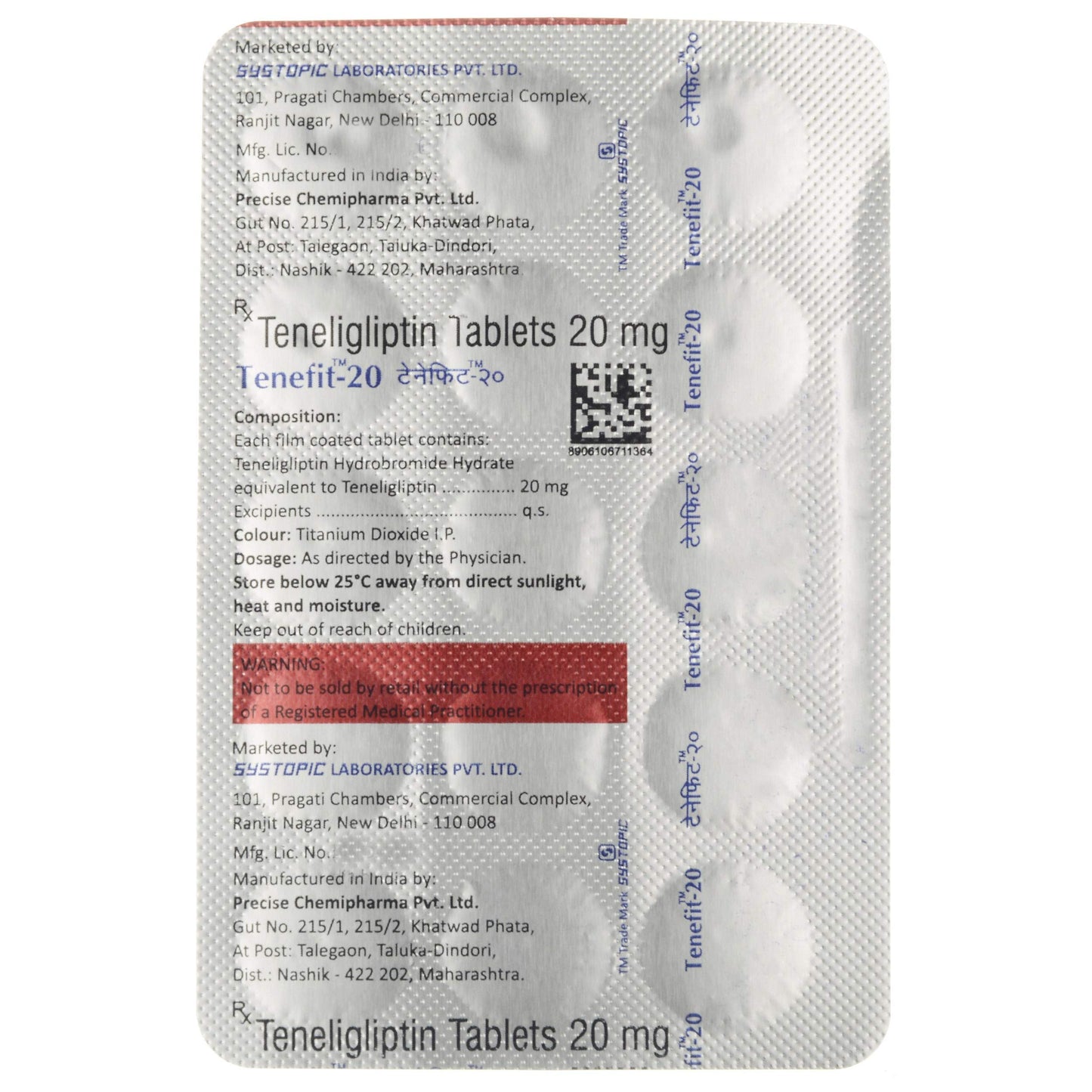 Tenefit 20 - Strip of 15 Tablets