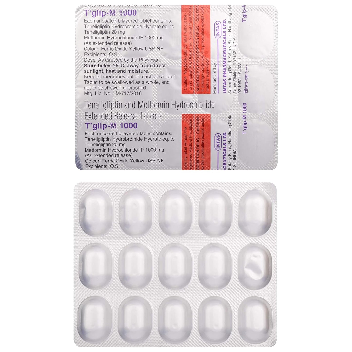 T'glip-M 1000 - Strip of 15 Tablets