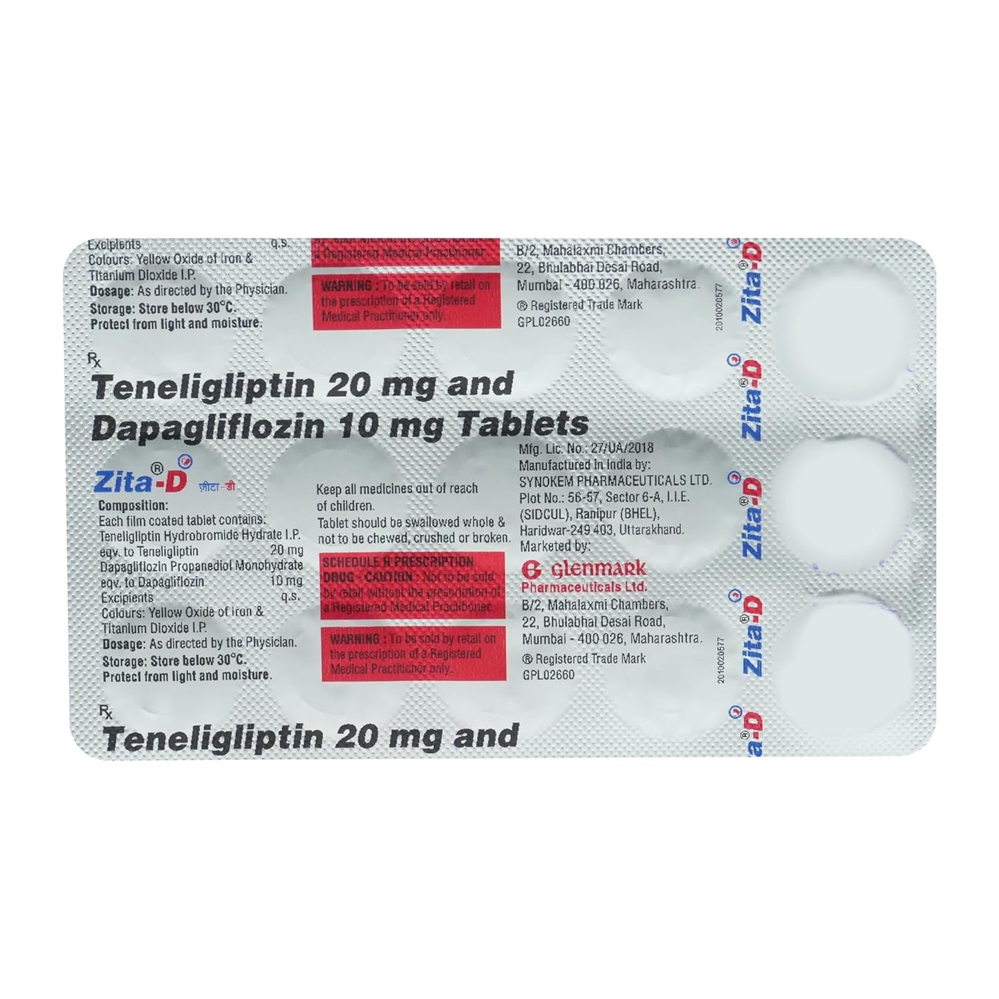 Zita-D 20/10 - Strip of 15 Tablets