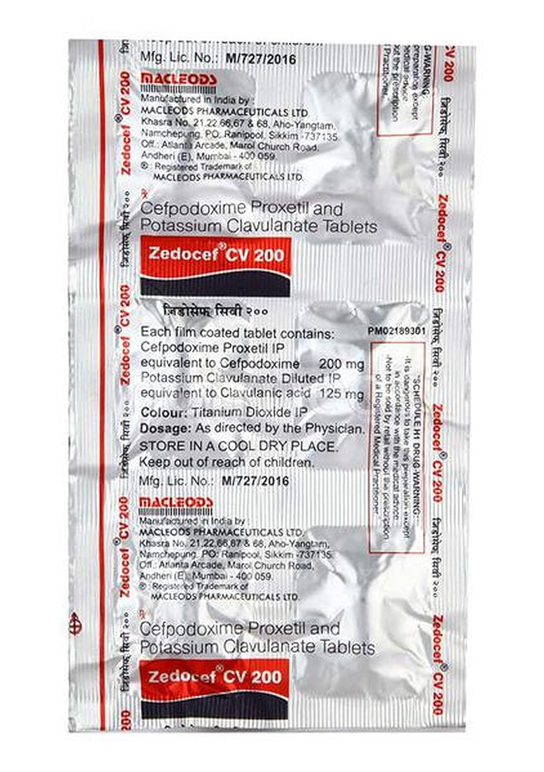 Zedocef CV 200 - Strip of 10 Tablets