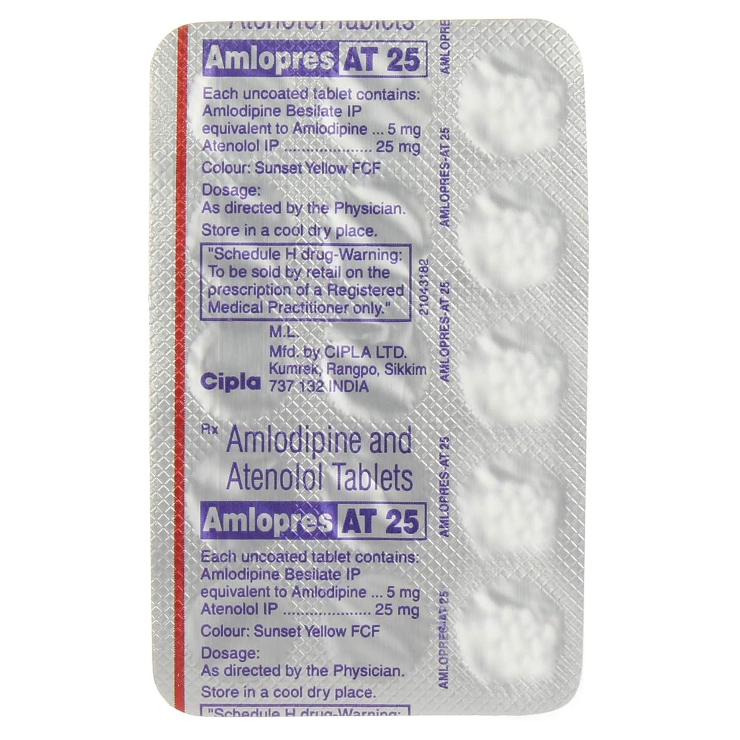 Amlopres AT 25 - Strip of 15 Tablets