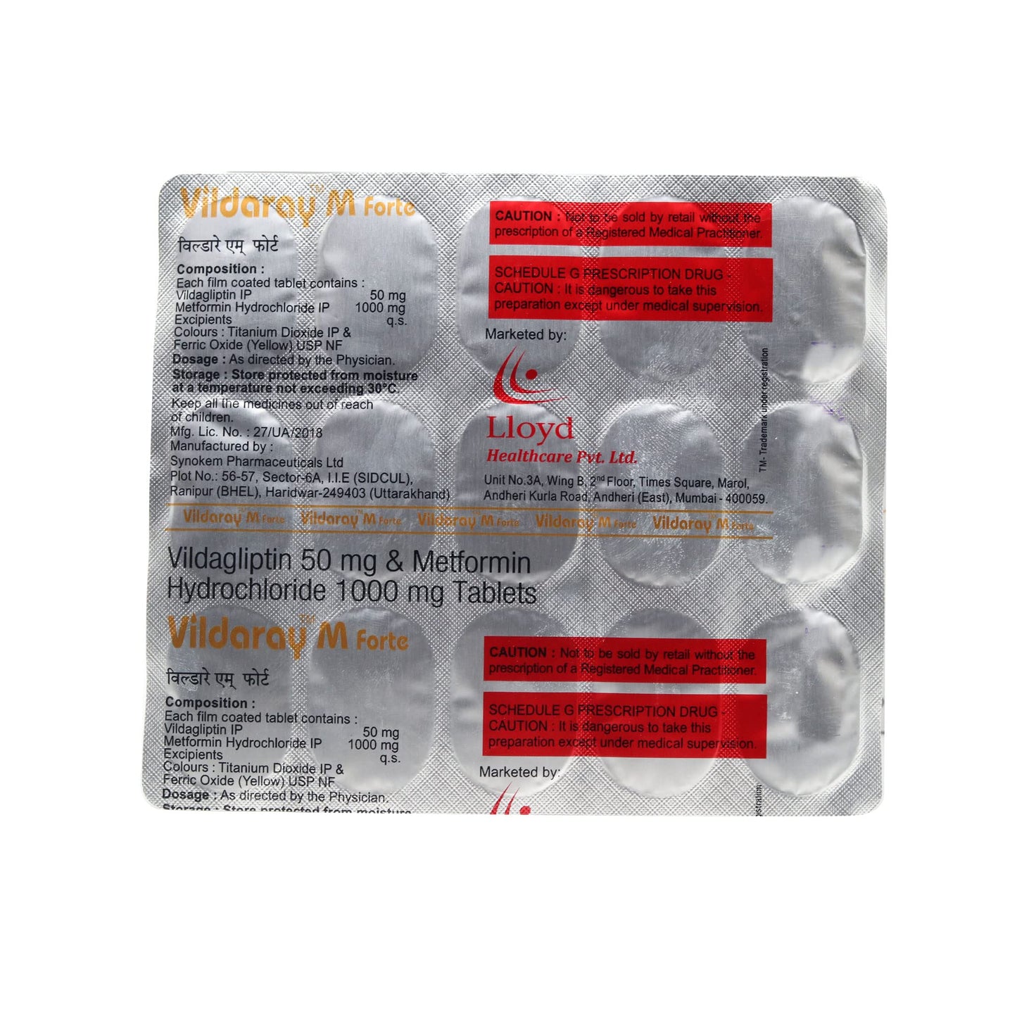 Vildaray M Forte - Strip of 15 Tablets