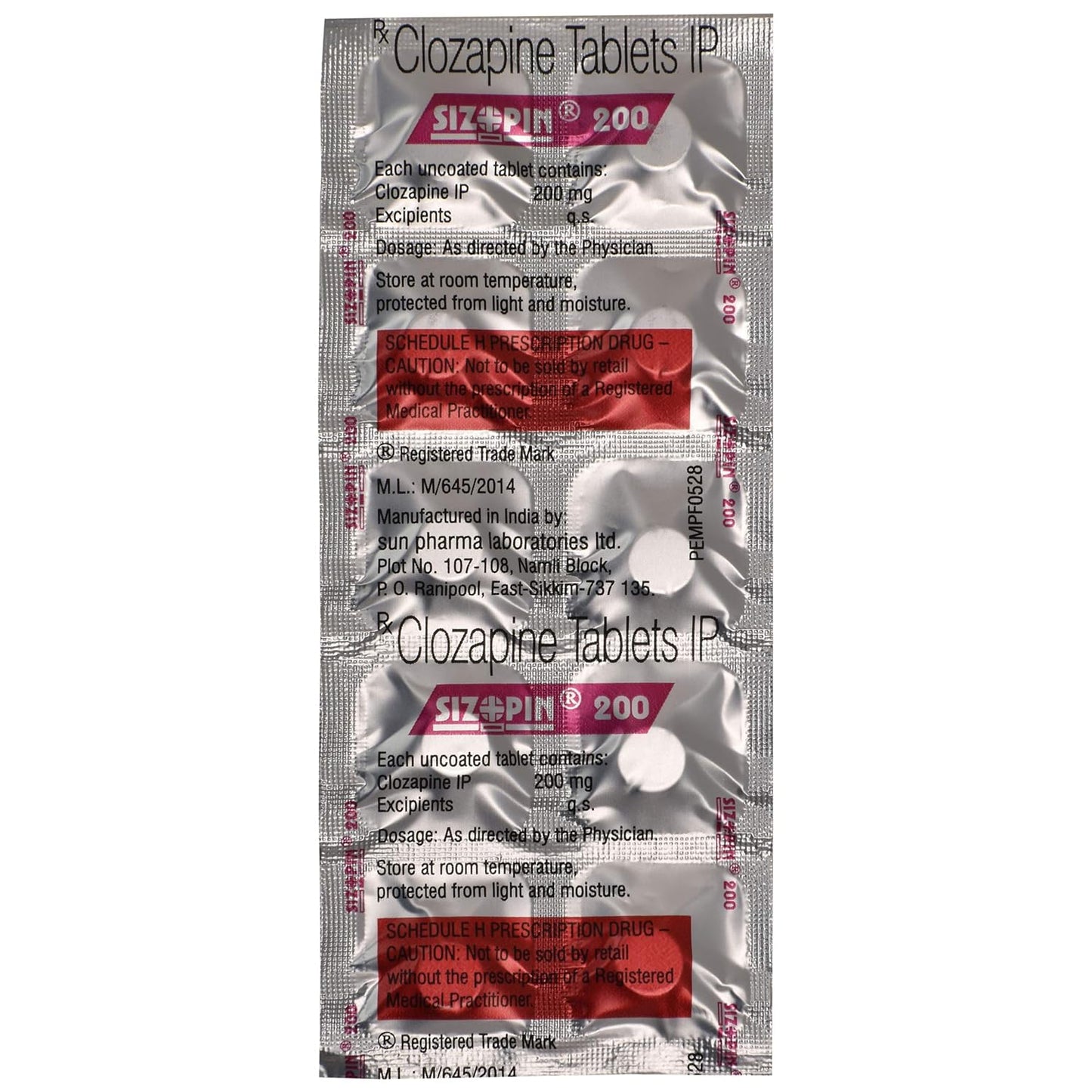 Sizopin 200 - Strip of 10 Tablets