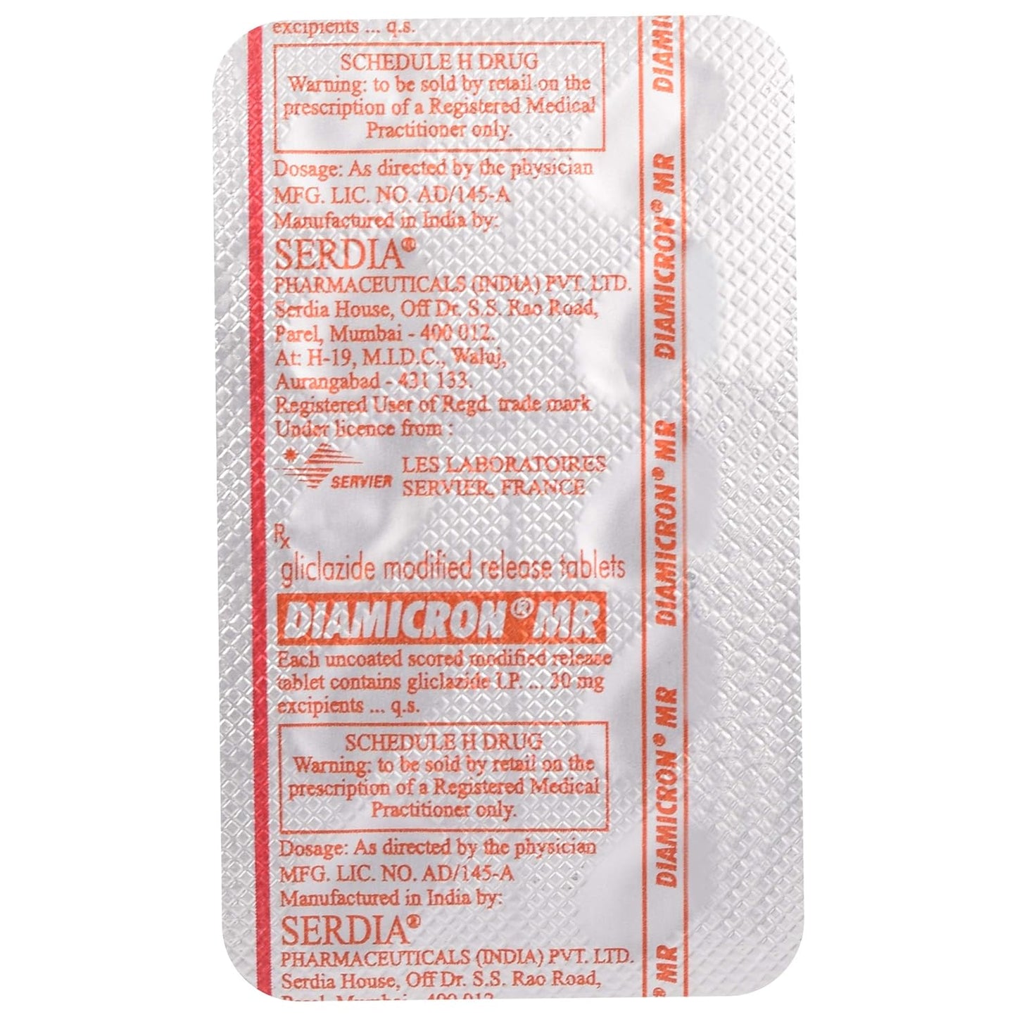 Diamicron MR - Strip of 10 Tablets