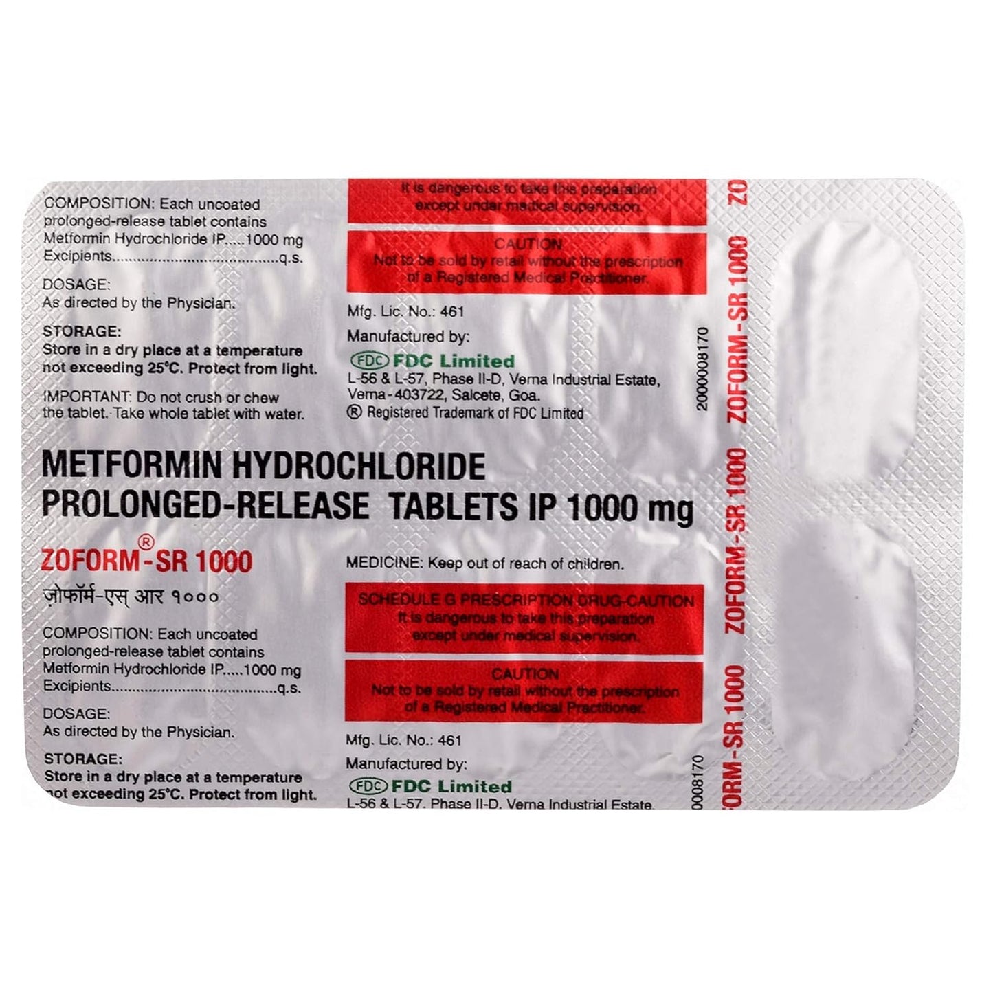 Zoform-SR 1000 - Strip of 10 Tablets