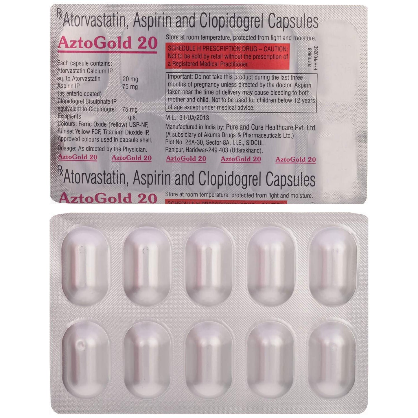 AztoGold 20 - Strip of 10 Capsules