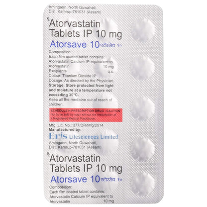 Atorsave 10 - Strip of 15 Tablets