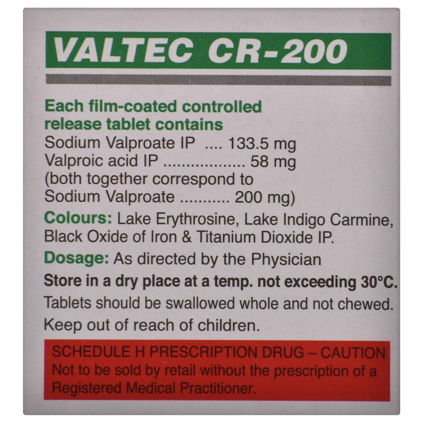 Valtec CR-200 - Strip of 10 Tablets