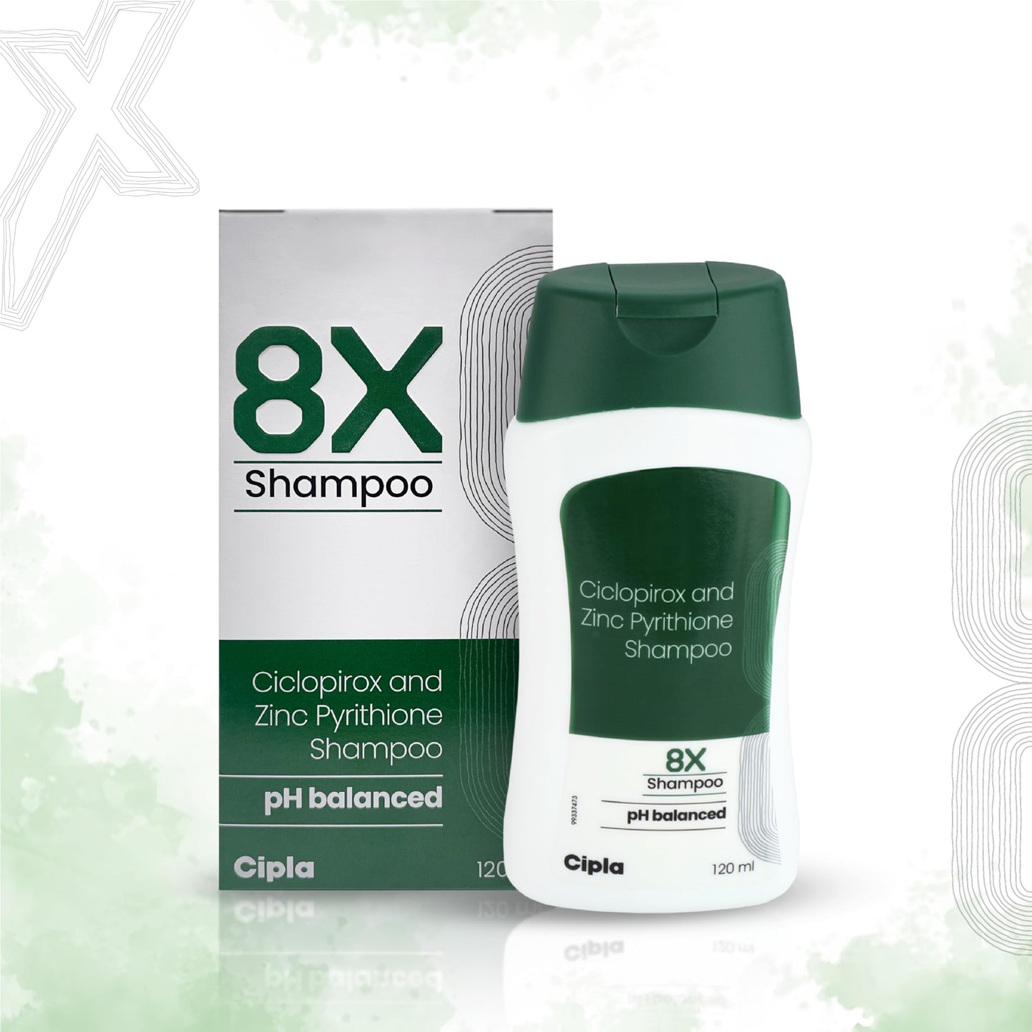 8X - Bottle of 120g Shampoo with Ciclopirox and Zinc Pyrithione