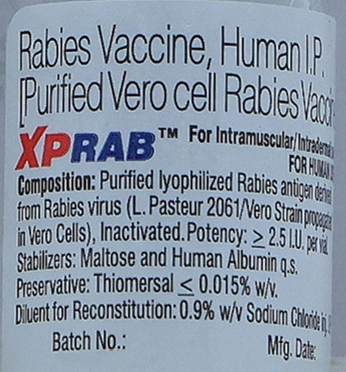 Xprab 2.5IU - Vial of 0.5ml Injection