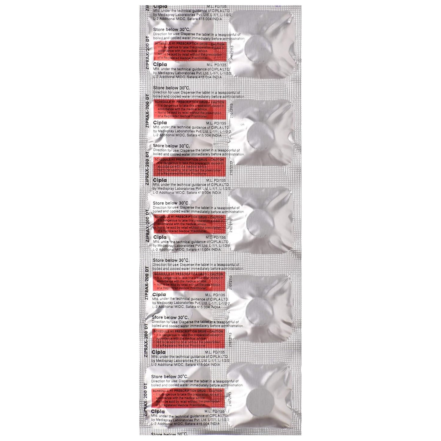 Ziprax-200 DT - Strip of 10 Tablets