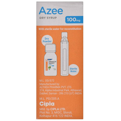 Azee 100mg Peppermint Flavour - Bottle of 11 gm Dry Syrup