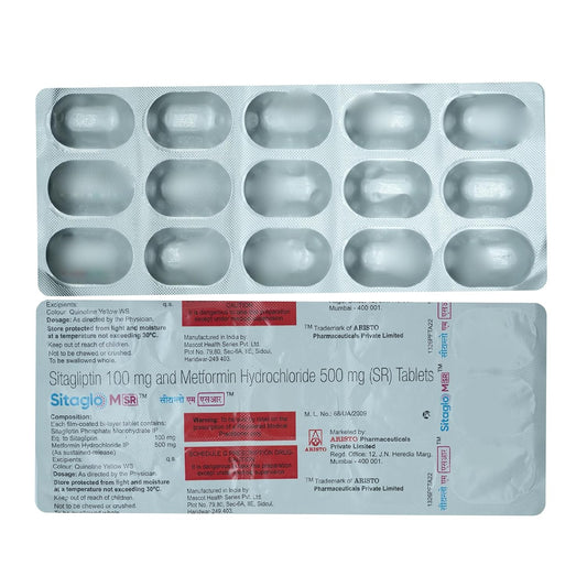 Sitaglo M SR 100/500 - Strip of 15 Tablets