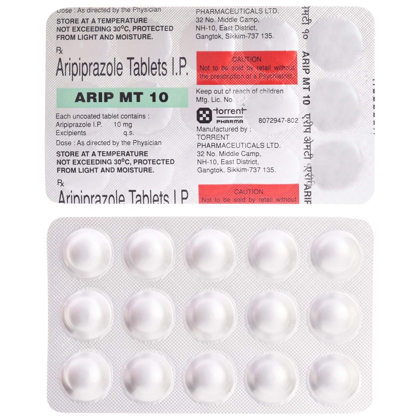 Arip MT 10 - Strip of 15 Tablets