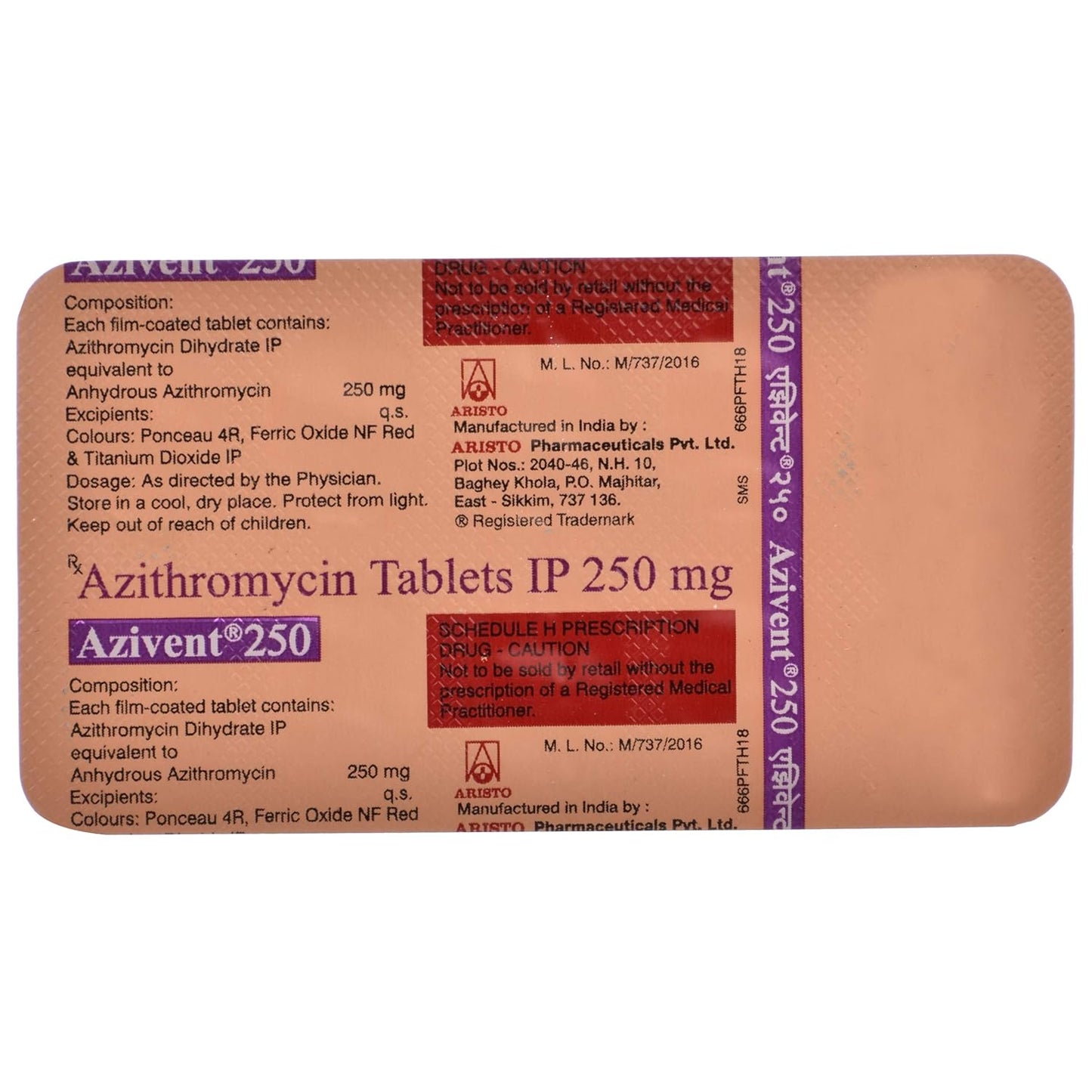 Azivent 250mg - Strip of 10 Tablets