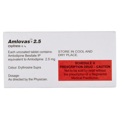 Amlovas 2.5 - Strip of 15 Tablets