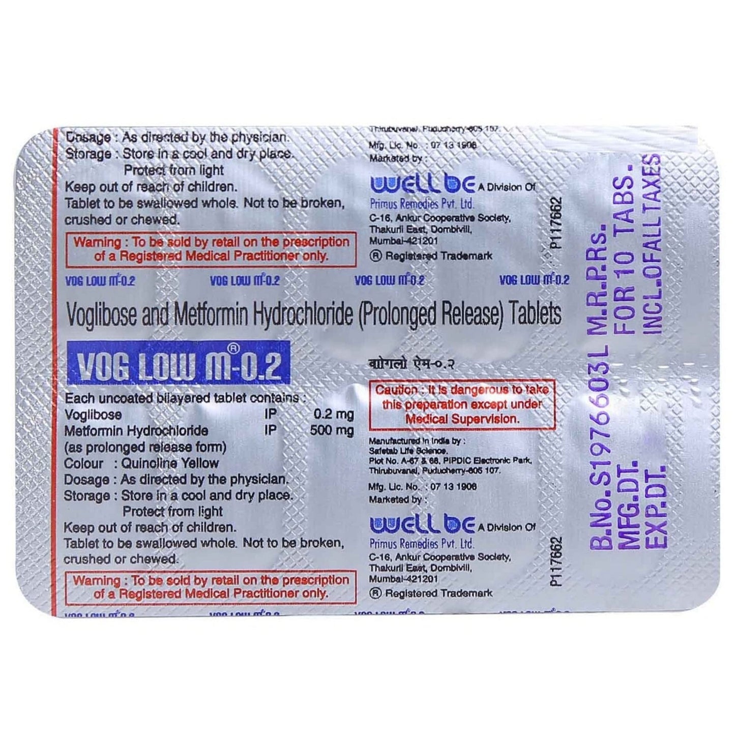 Voglow M 0.2 - Strip of 10 Tablets