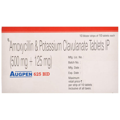 Augpen 625 BID - Strip of 10 Tablets