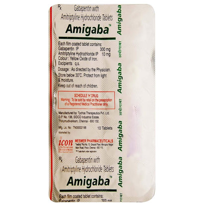 Amigaba 300Mg/10Mg - Strip of 10 Tablets