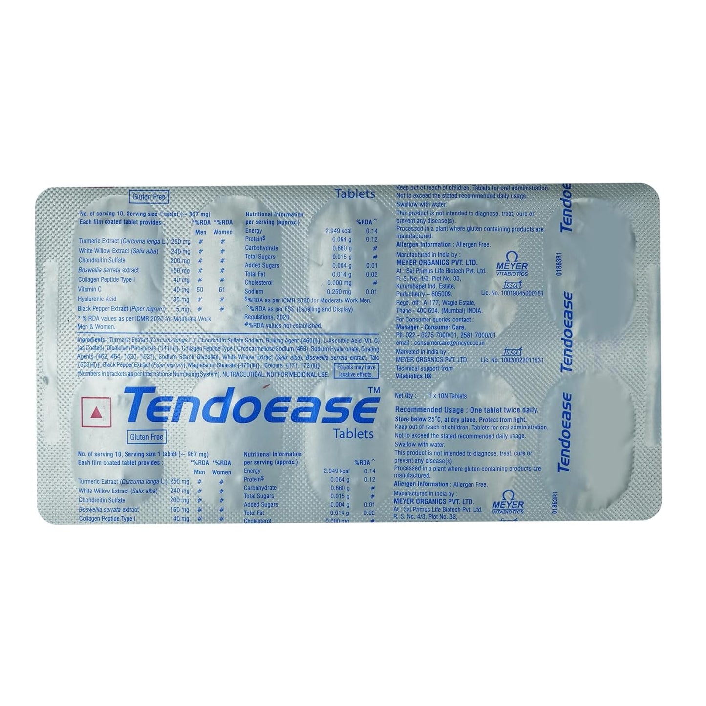 Tendoease - Strip of 10 Tablets