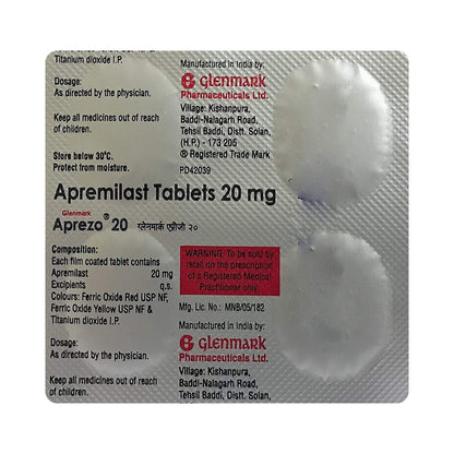 Aprezo 20 - Strip of 4 Tablets