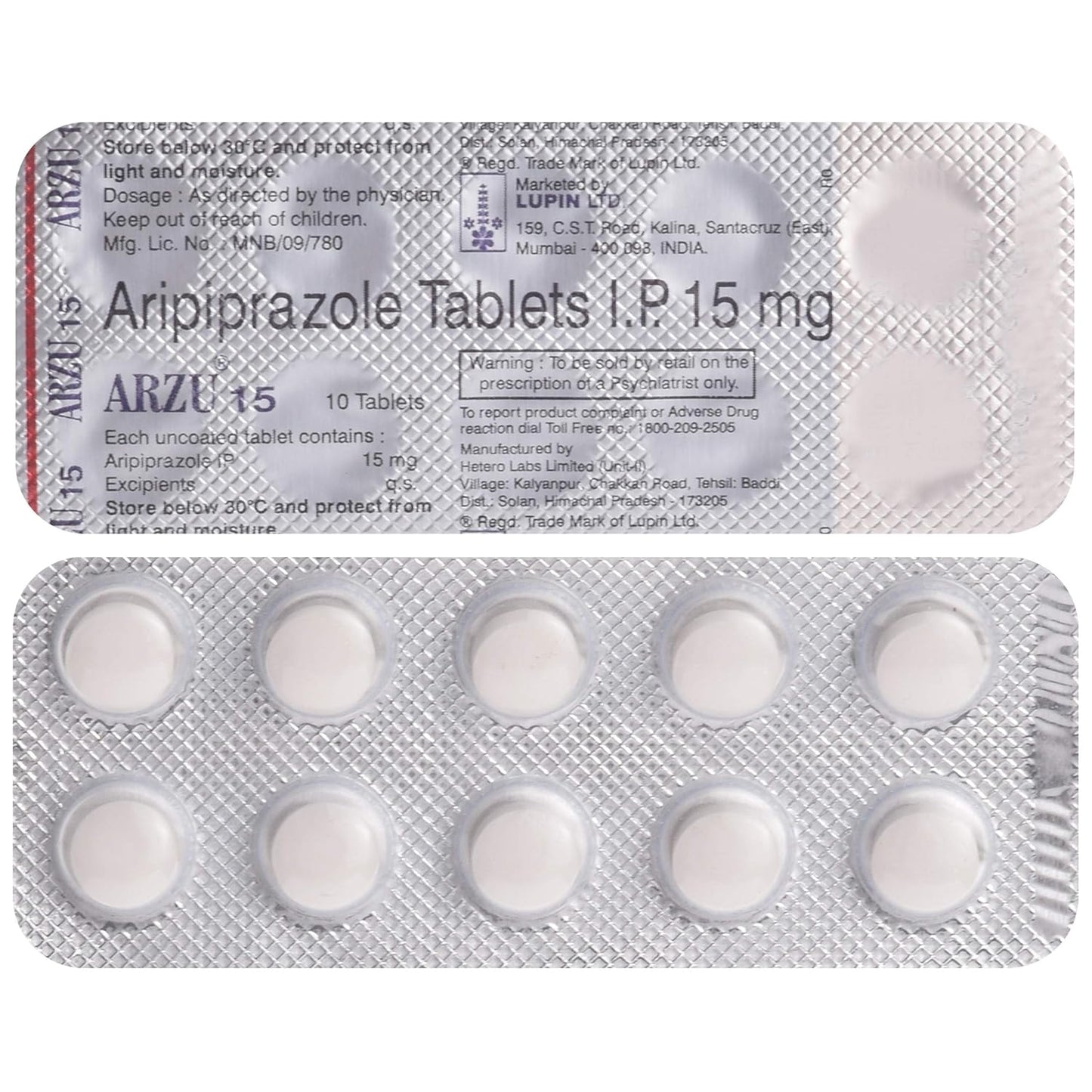 Arzu 15 - Strip of 10 Tablets