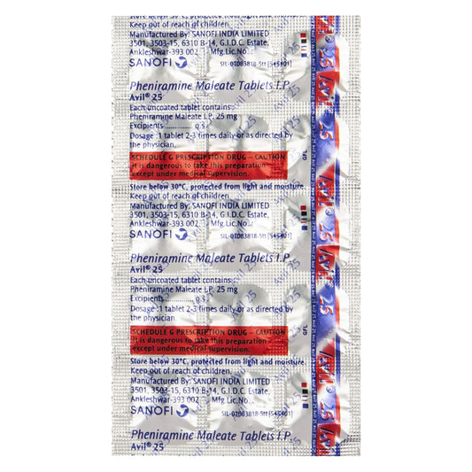 Avil 25 - Strip of 15 Tablets