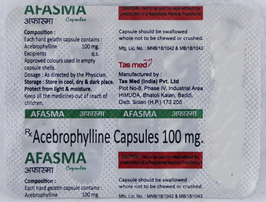 Afasma 100mg - Strip of 10 Capsules