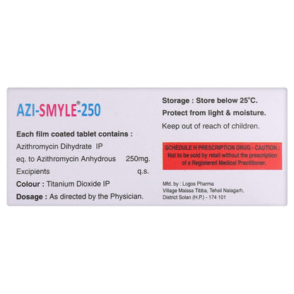 Azi-Smyle-250 - Strip of 6 Tablets