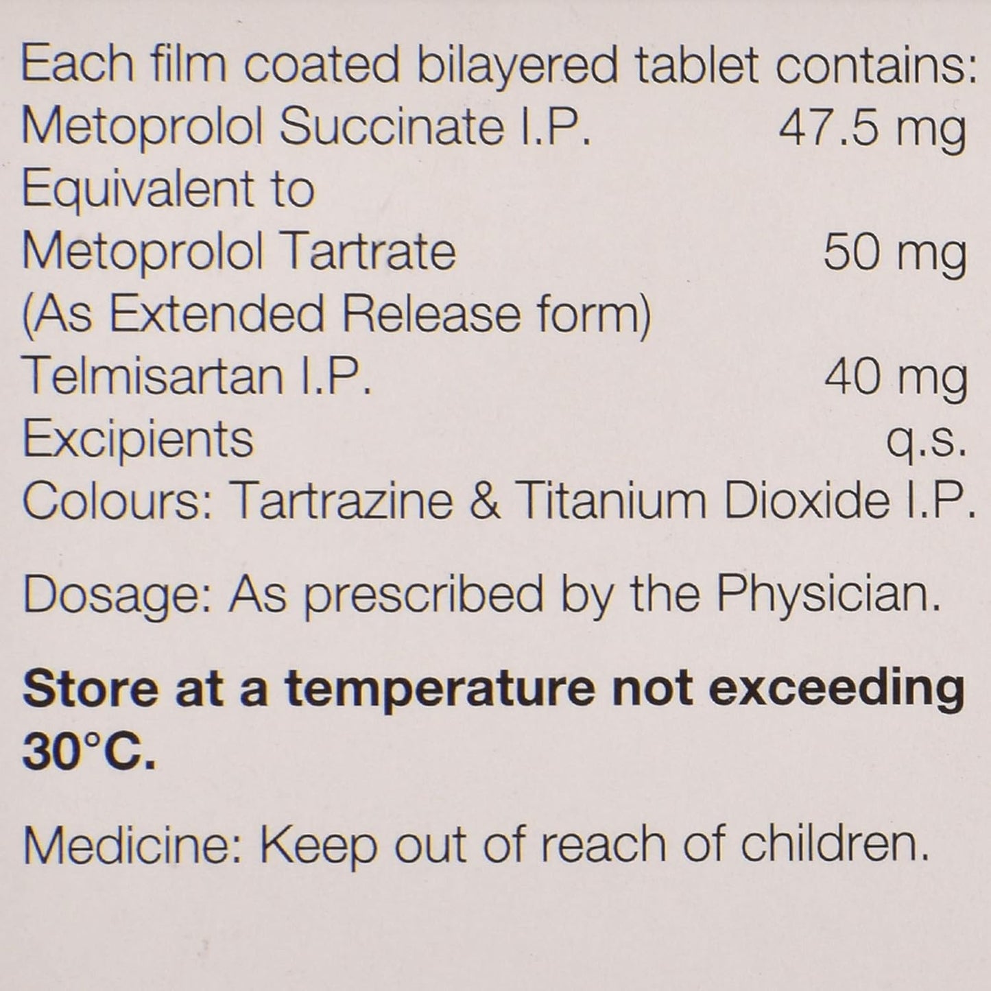 Telpres-MT 50 - Strip of 15 Tablets