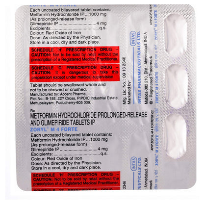 Zoryl M4 Forte - Strip of 15 Tablets