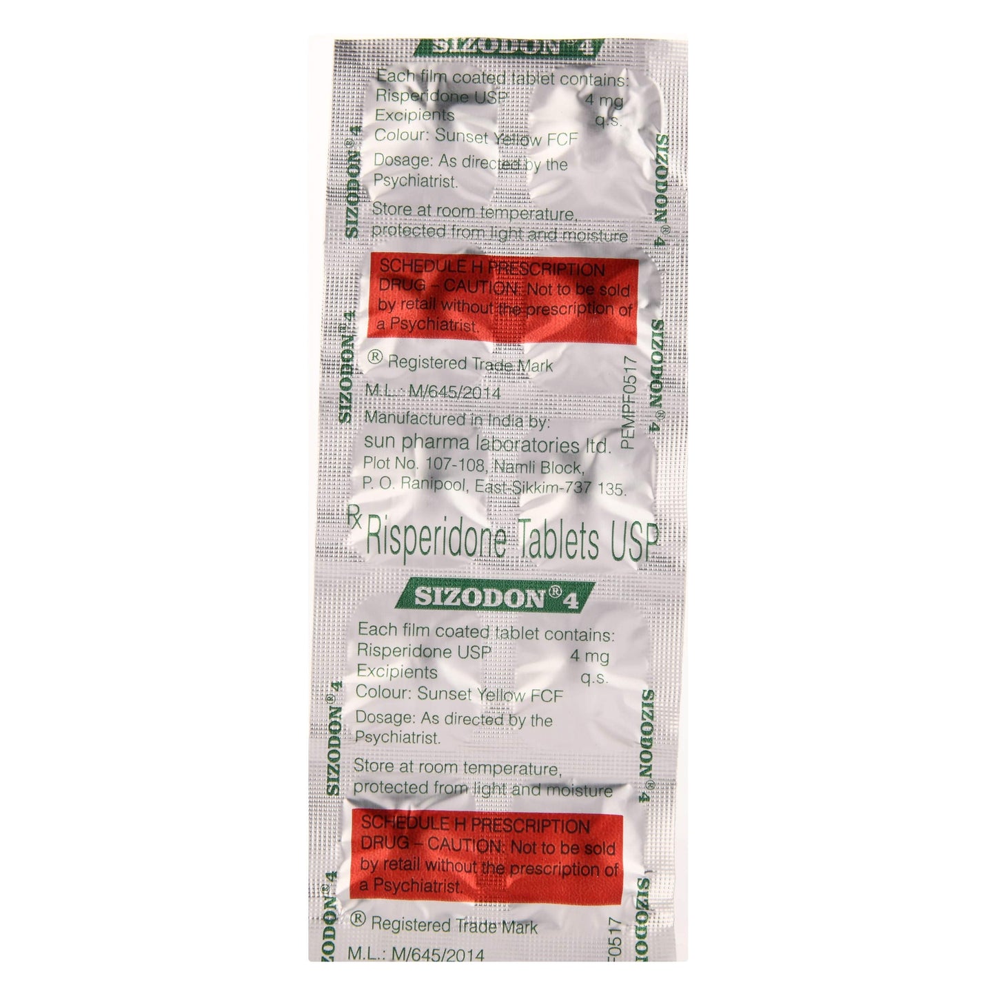 Sizodon 4 - Strip of 10 Tablets