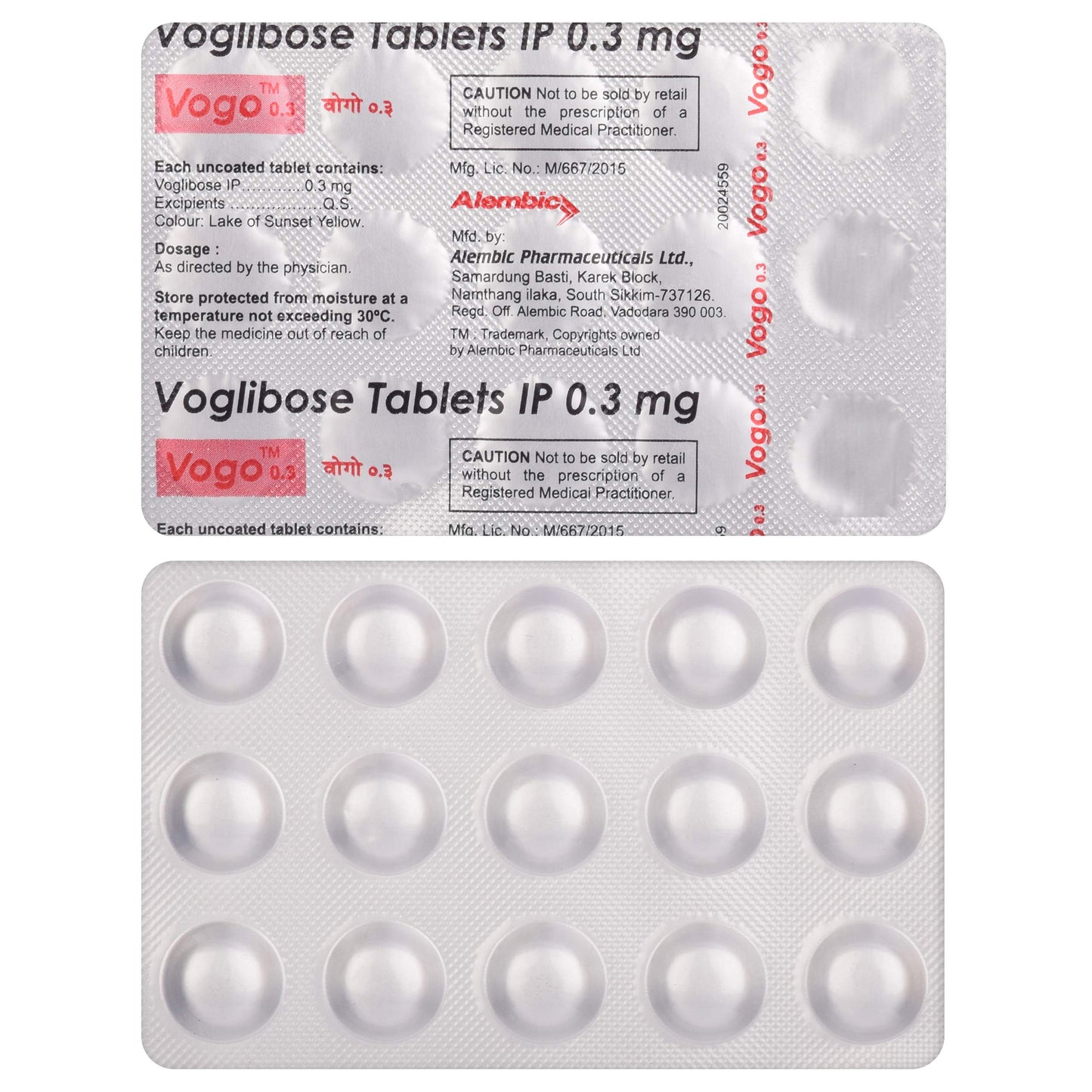 Vogo 0.3 - Strip of 15 Tablets