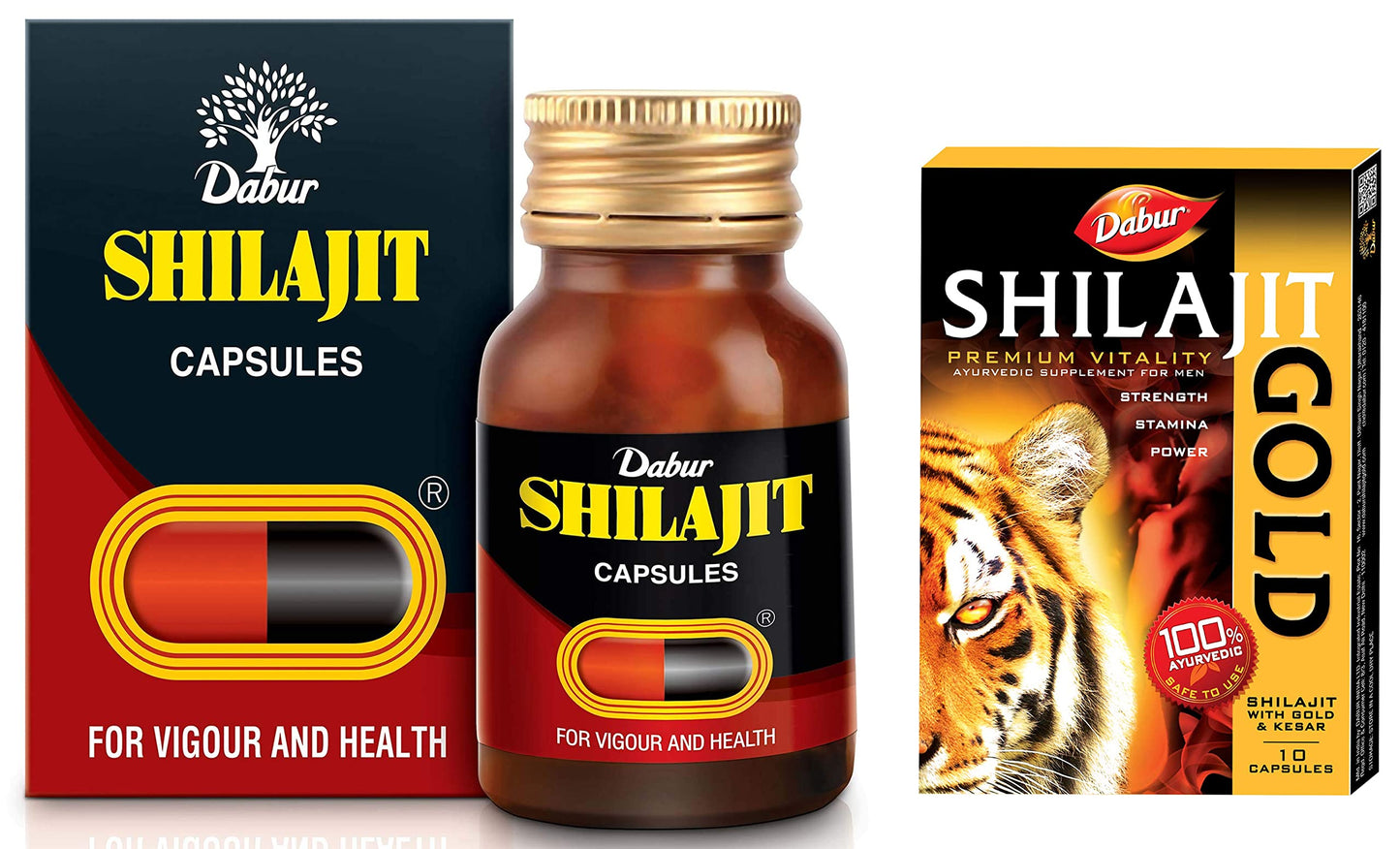 Dabur Shilajit Gold - 20 Capsules | 100% Ayurvedic Capsules for Strength , Stamina and Power | Premium Ayurvedic Supplement | For Men