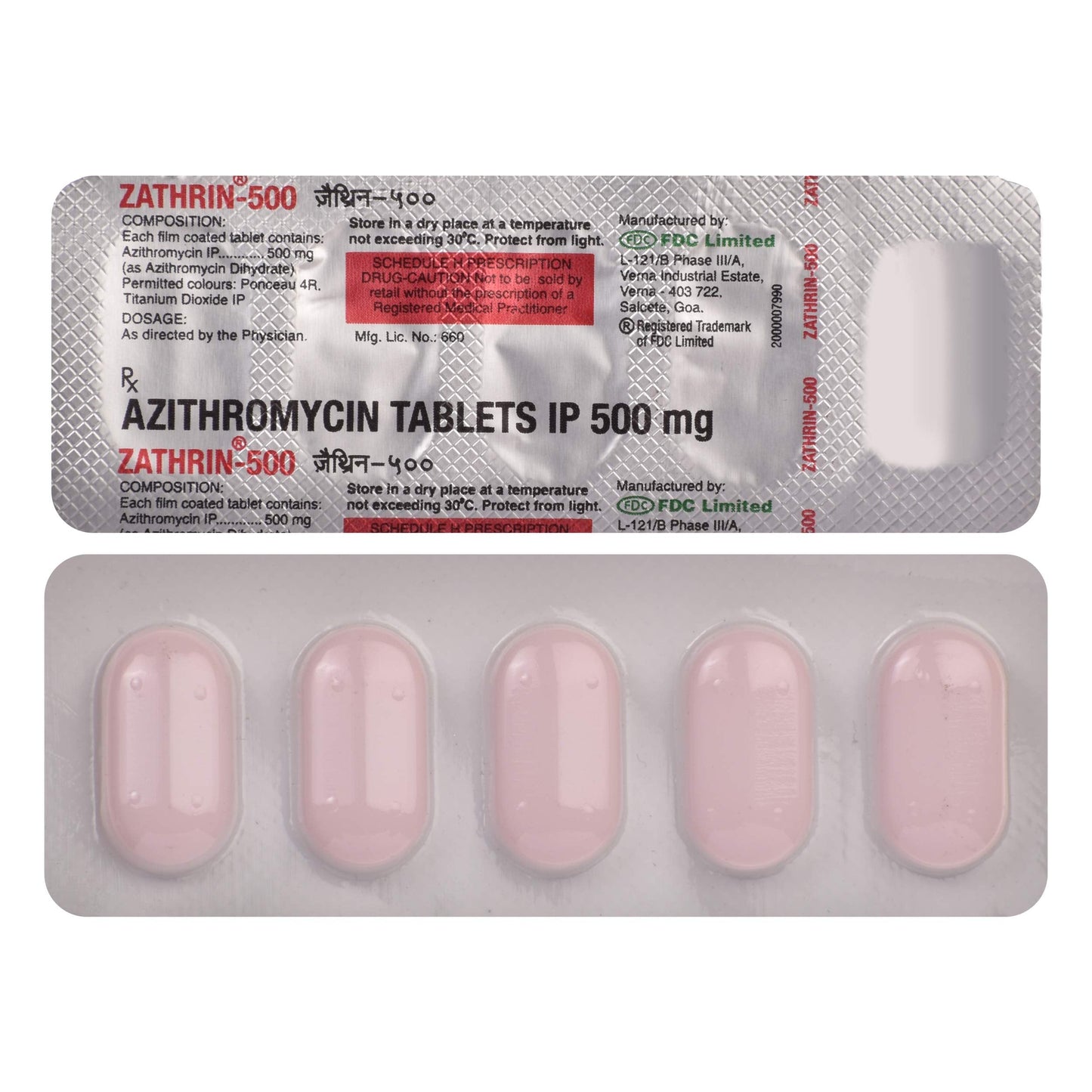 Zathrin 500 - Strip of 5 Tablets