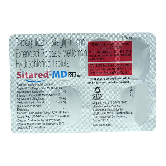 Sitared-MD XR 1000 - Strip of 7 Tablets